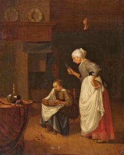 Pieter Cornelisz. van Slingelandt - Die kleine Spitzenklöpplerin