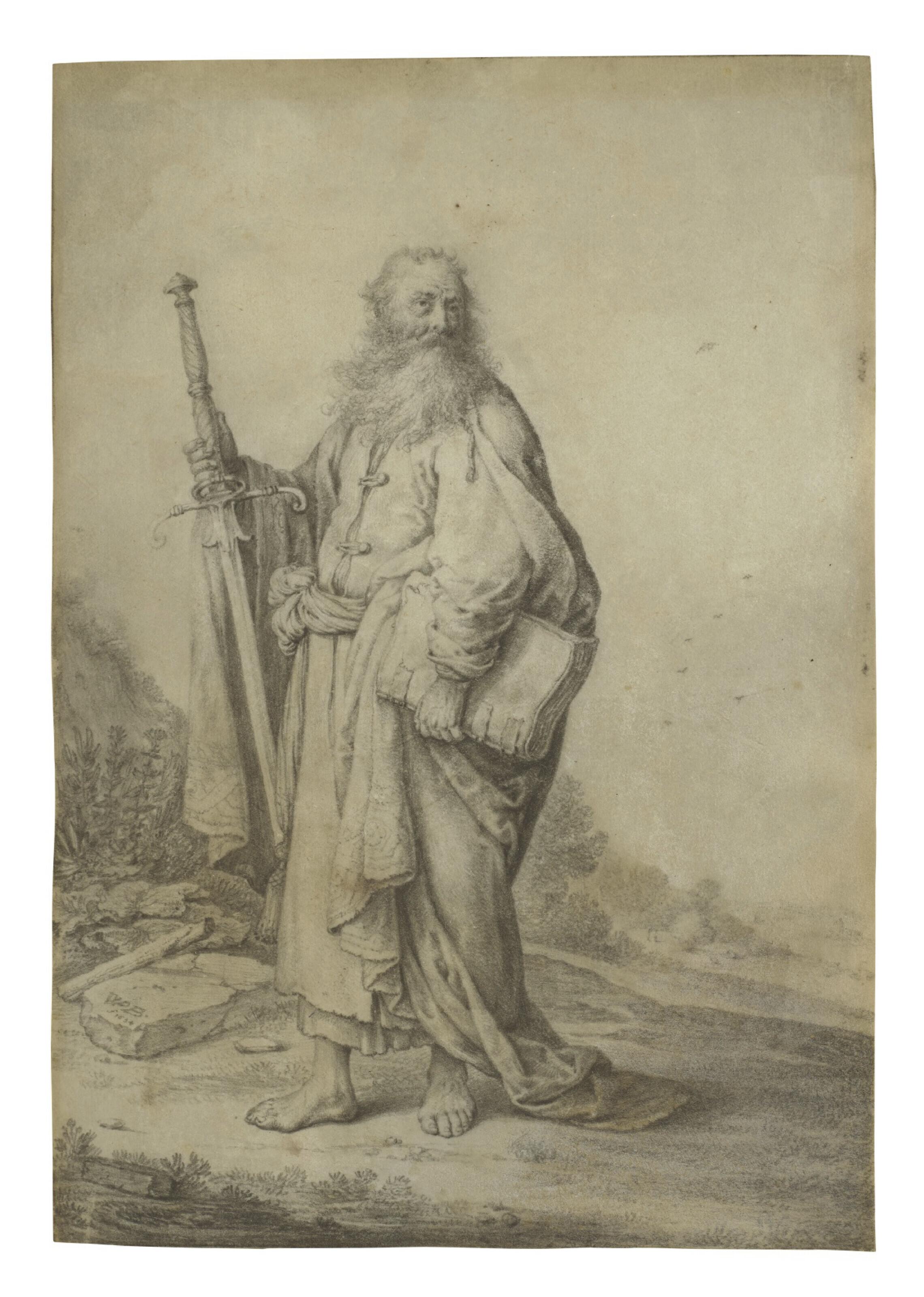 Pieter Cornelisz. Verbeeck - Saint Paul standing in a landscape