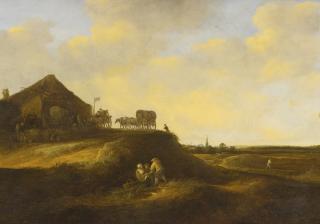 Pieter De Molijn - A Dune Landscape With Resting Figures