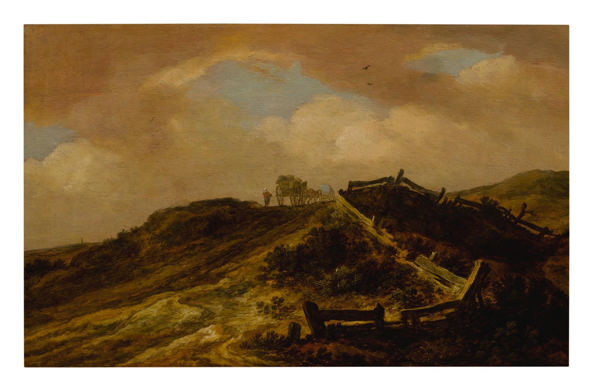 Pieter De Molijn - A Hilly Landscape With Travelers