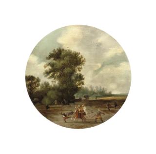 Pieter de Neyn - A landscape with a skirmish in the foreground