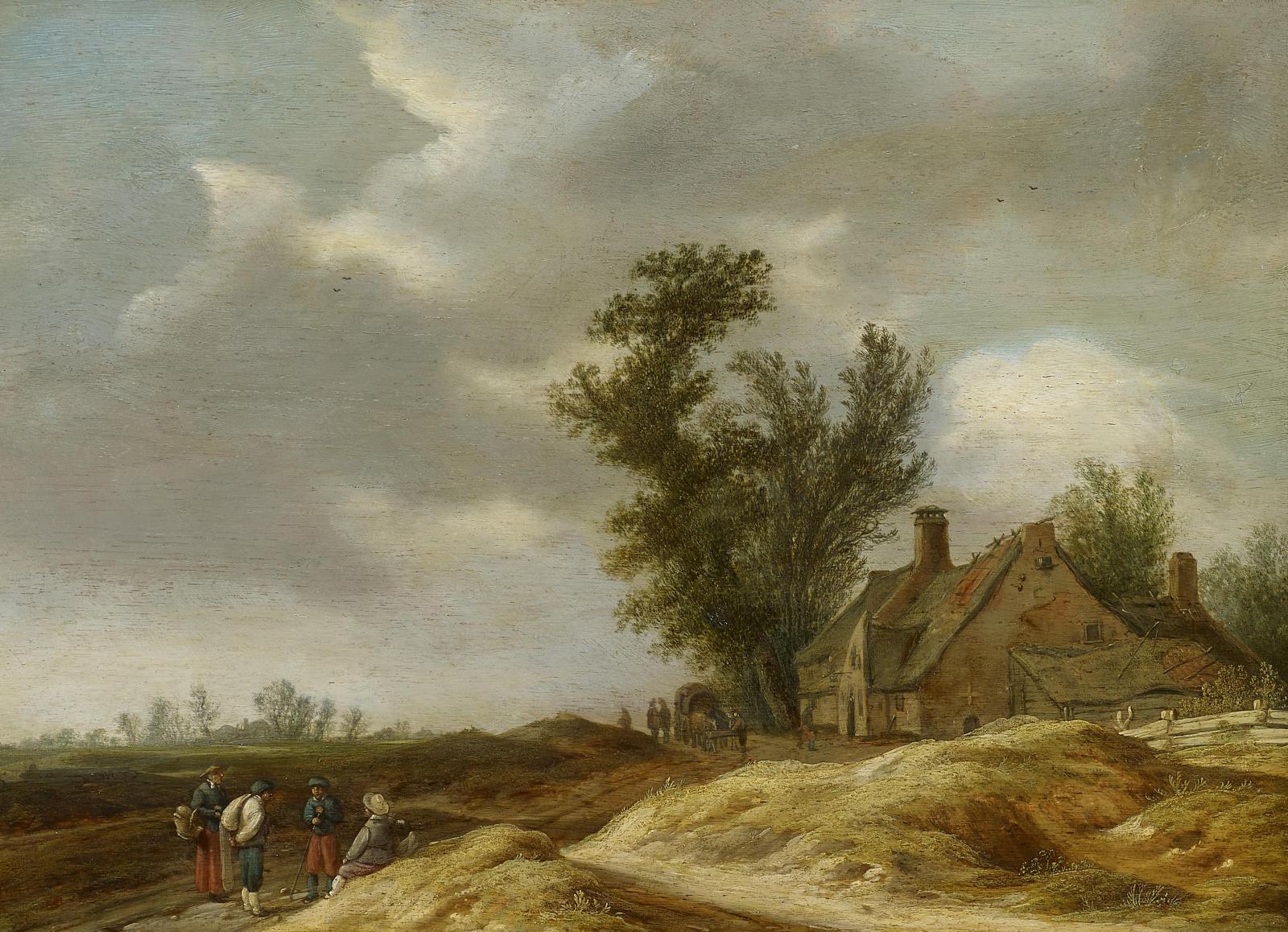Pieter de Neyn - Dünenlandschaft mit Bauernhaus.