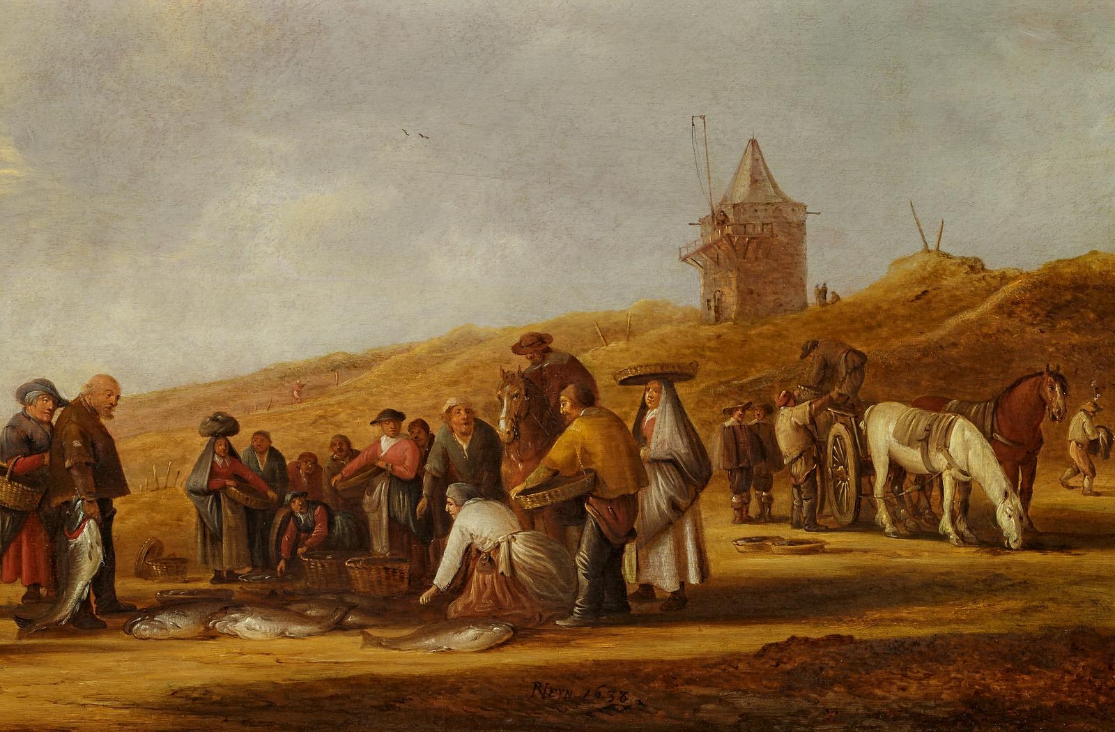 Pieter de Neyn - Fischmarkt an der Küste