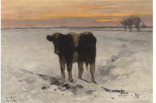 Pieter de Regt - Calf in the snow