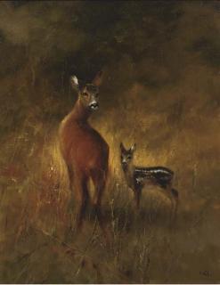 Pieter Dik - Hind and fawn