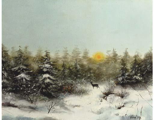 Pieter Dik - Hind in the snow