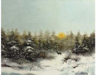 Pieter Dik - Hind in the snow