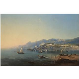 Pieter Francis Peters - German Abend Am Mittelmeer (Sunset Over A Mediterranean Port) 