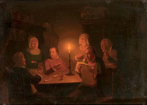 Pieter Gerardus Sjamaar - At home by candlelight