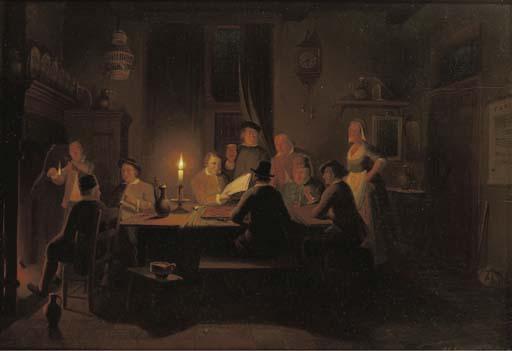 Pieter Gerardus Sjamaar - Evening at the inn