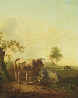 Pieter Gerardus Van Os - Cattle in a meadow