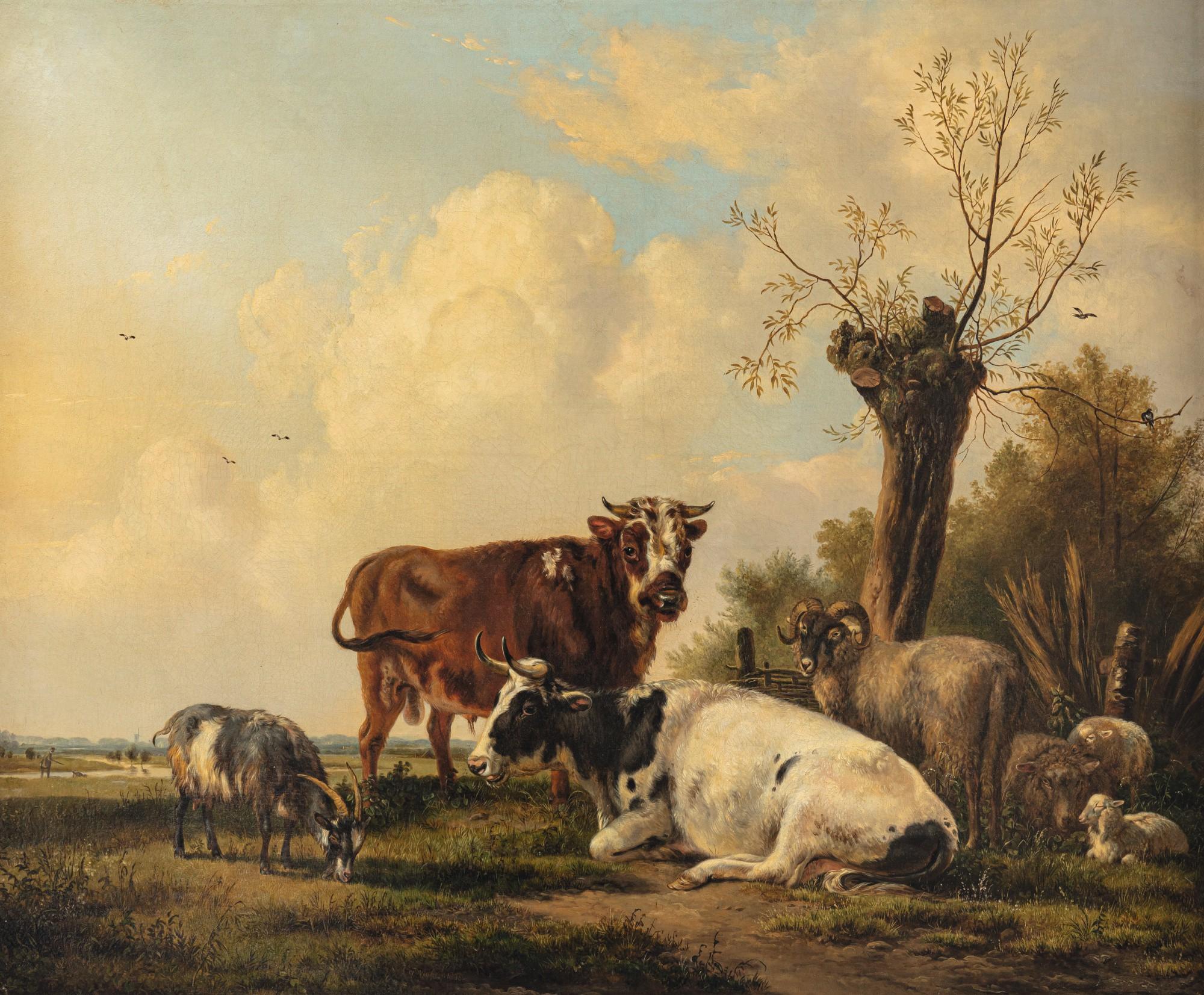 Pieter Gerardus Van Os - Landscape With Cattle