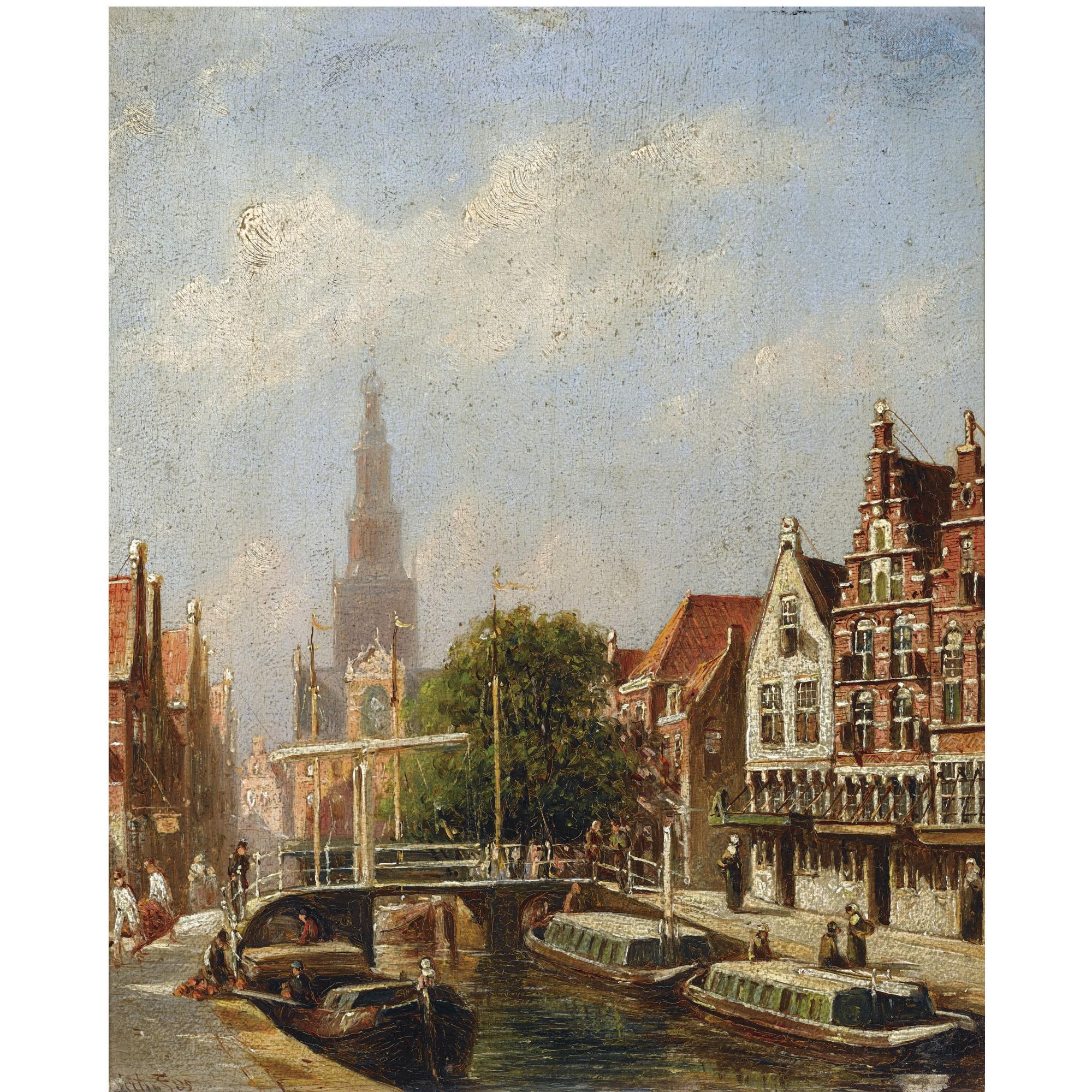 Pieter Gerardus Vertin - Dutch The Kaaswaag On A Sunny Day, Alkmaar