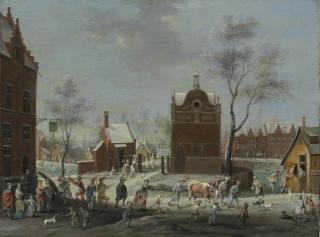 Pieter Gysels - A winter carnival in a small Flemish town