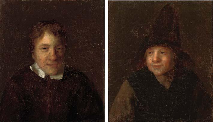 Pieter Harmensz. Verelst - A Young Man, Bust-Length; And A Young Man In A Hat, Bust-Length
