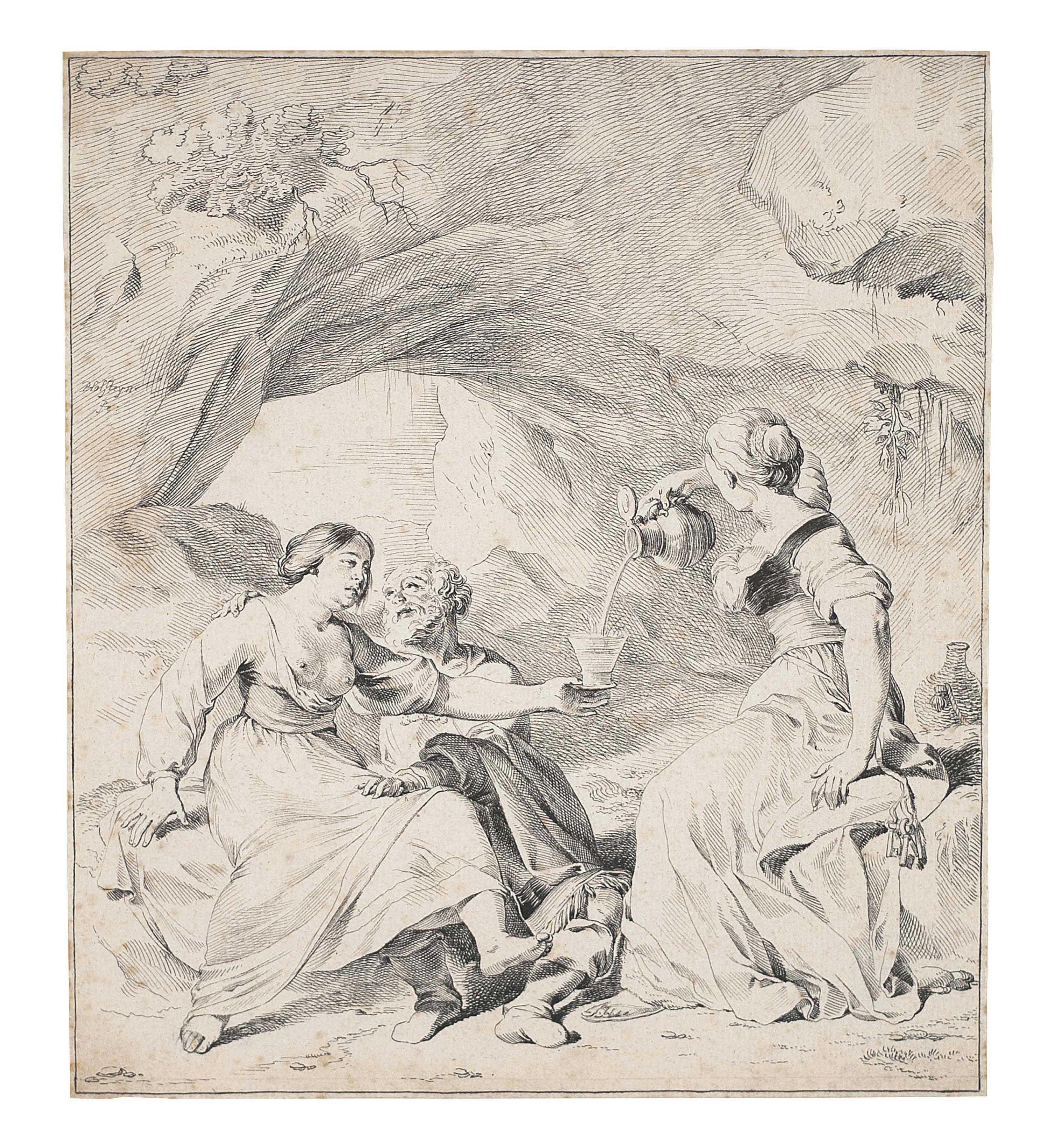 Pieter Holsteyn The Younger - Lot and his Daughters