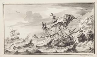 Pieter Idserdts - Galleons Foundering In A Tempest