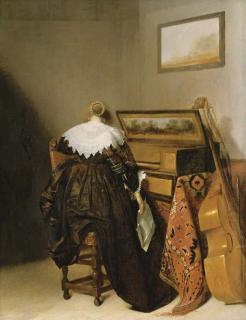 Pieter Jacobsz. Codde - A Lady Seated At A Virginal Holding A Letter