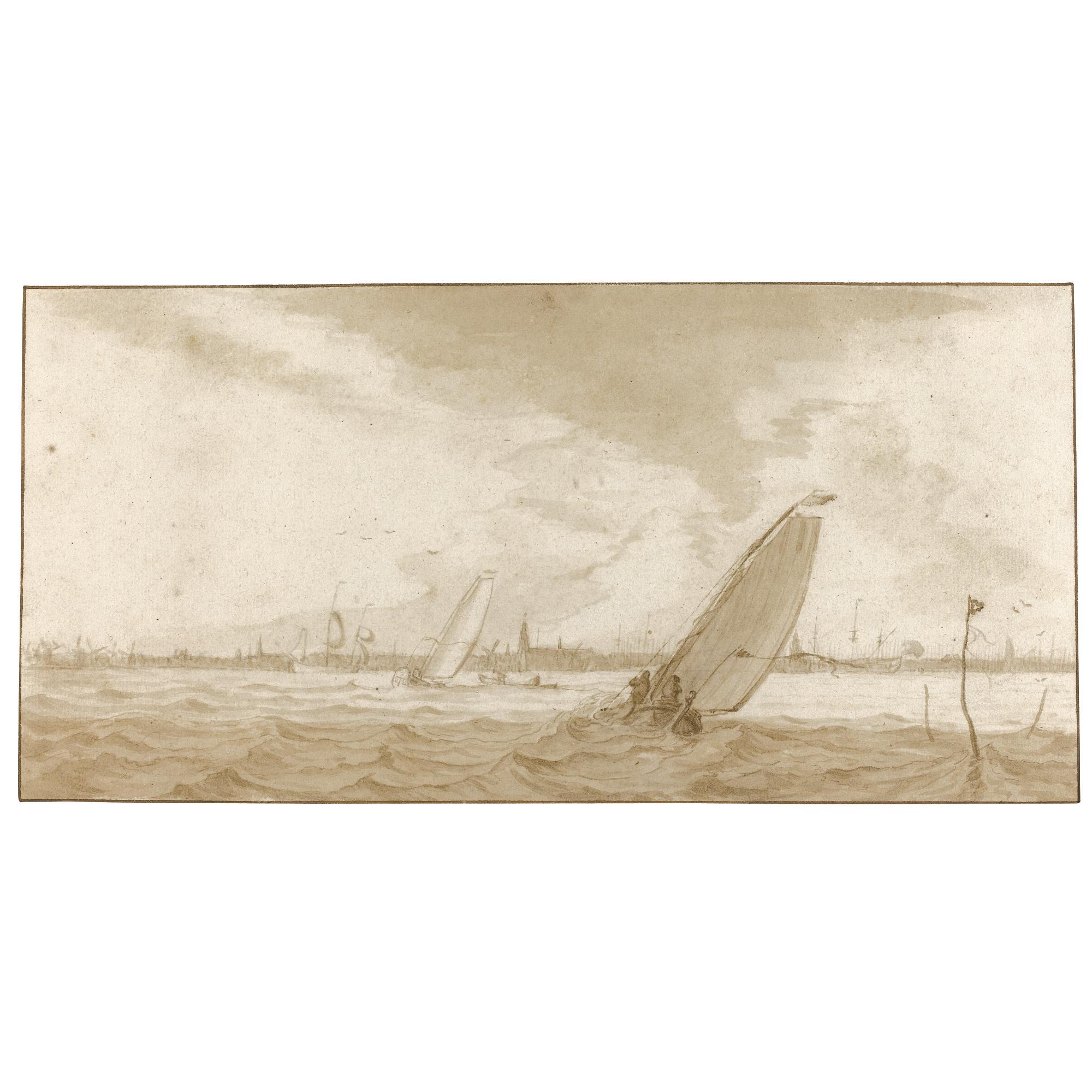 Pieter Jansz. Coopse - Boats On Stormy Water, Amsterdam Beyond