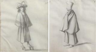 Pieter Jansz. Quast - An Elegantly Dressed Man Wearing A Feathered Hat; And An Old Man Wearing A Hat And Coat