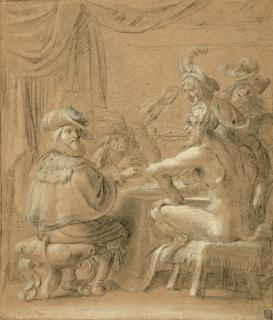 Pieter Jansz. Quast - Fröhliche Gesellschaft mit Satyr.