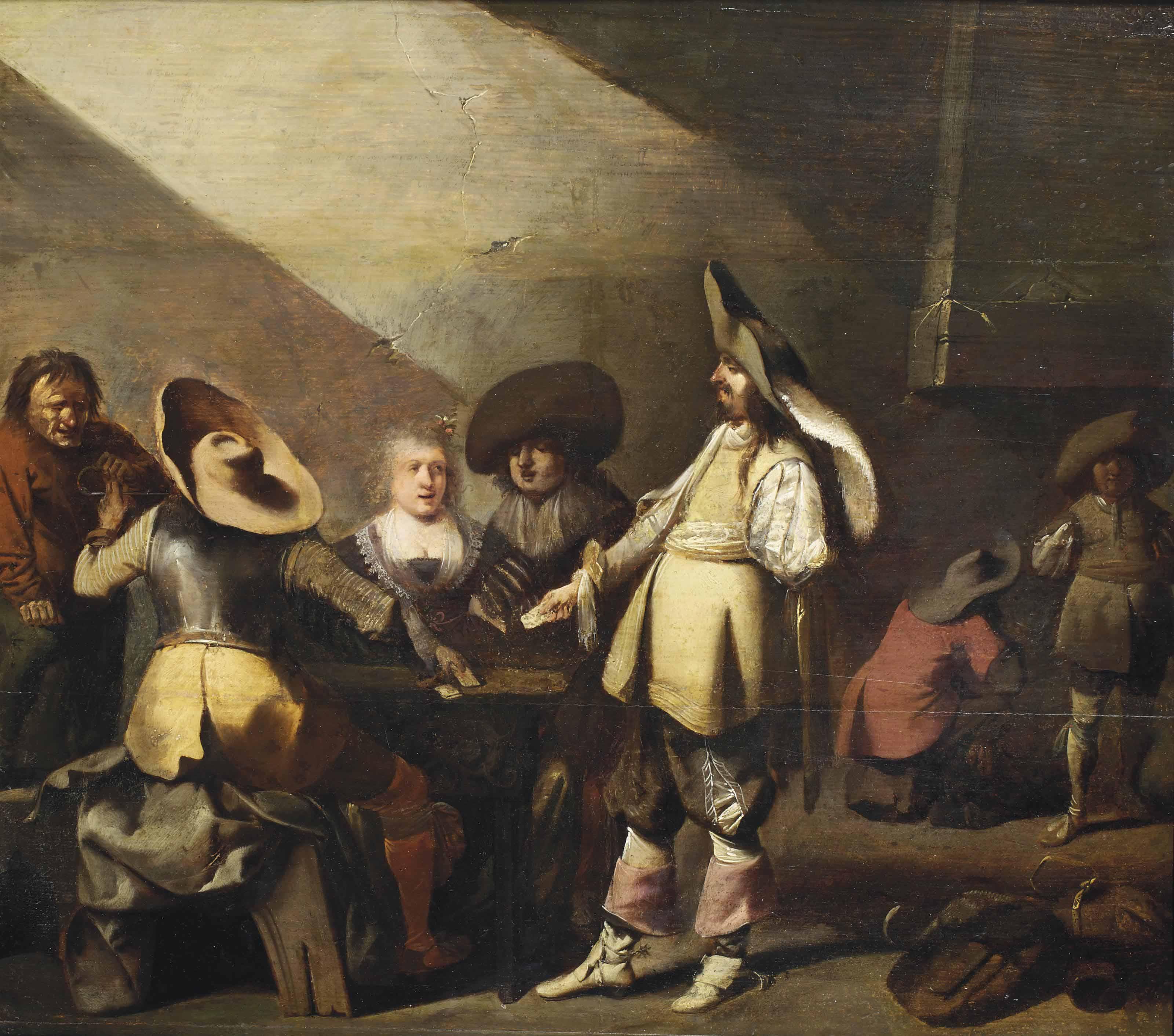 Pieter Jansz. Quast - Soldiers Playing Cards In An Interior