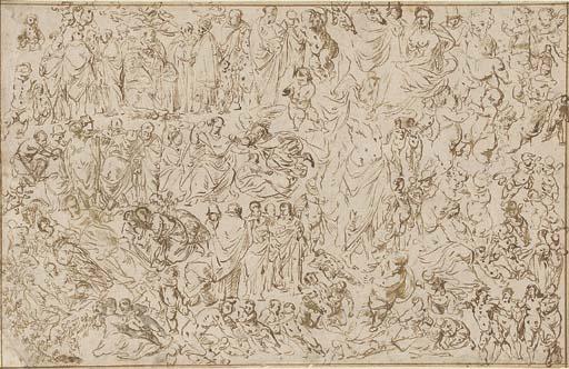 Pieter Jansz. - Studies of groups of figures and putti, mostly for religious compositions