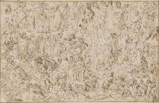 Pieter Jansz. - Studies of groups of figures and putti, mostly for religious compositions