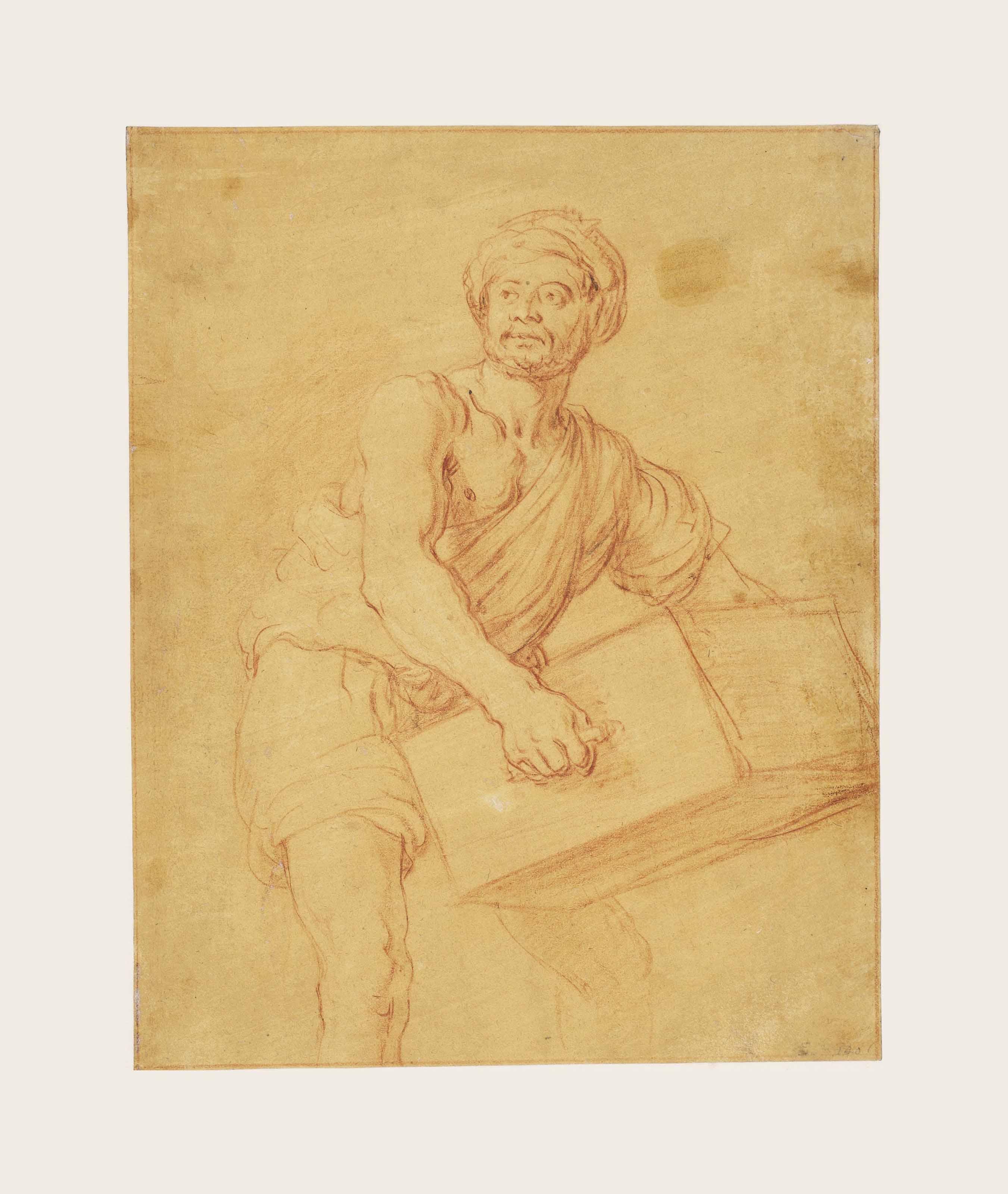 Pieter Lastman - Study of a man carrying a chest
