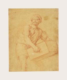 Pieter Lastman - Study of a man carrying a chest
