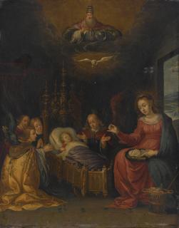 Pieter Lisaert - Madonna And Child With God The Father, The Holy Spirit, And Adoring Angels