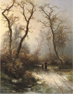 Pieter Lodewijk Francisco Kluyver - In the forest in winter