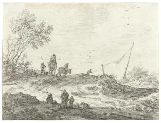 Pieter Molijn - Dune Landscape With Travellers