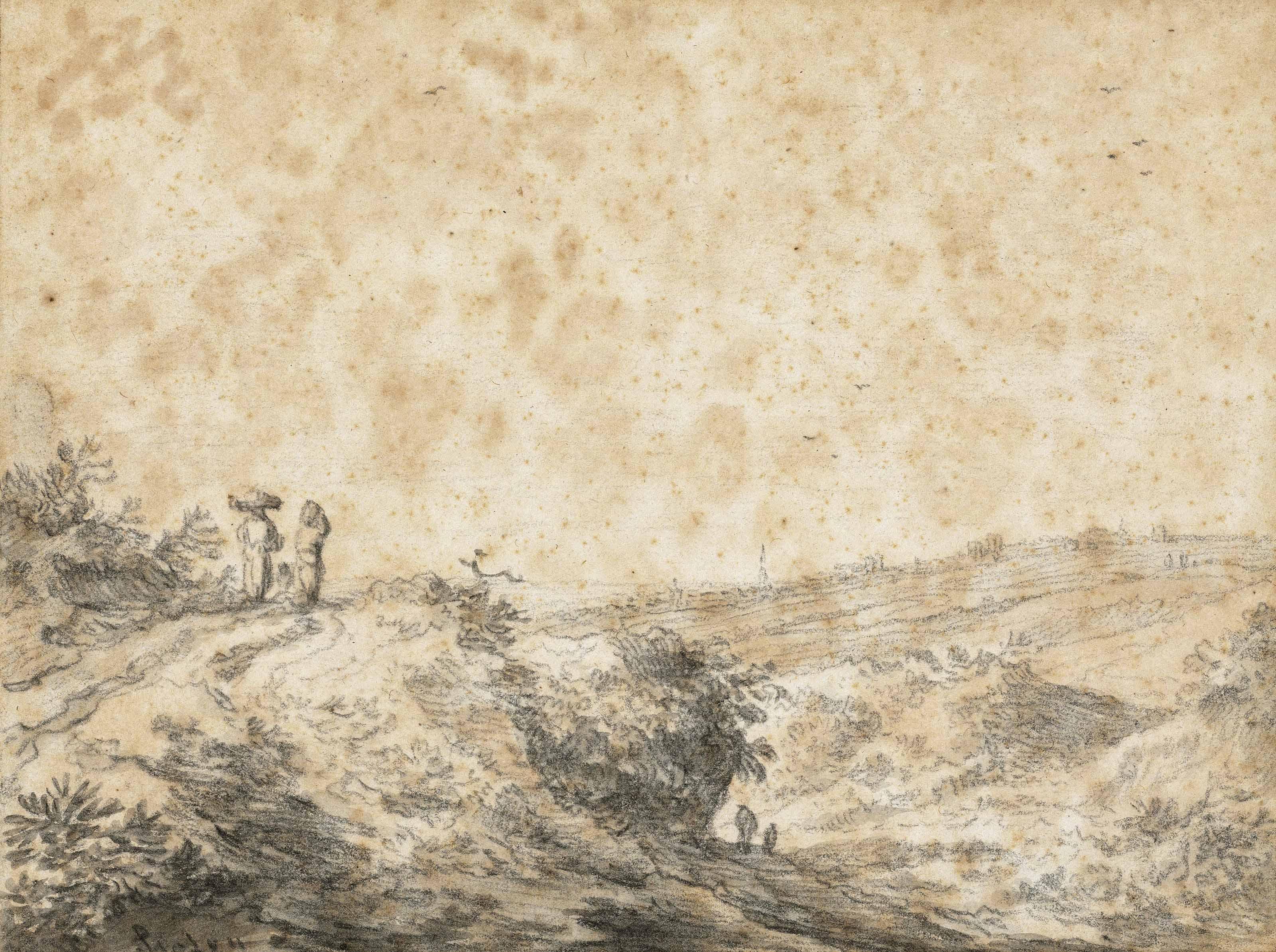 Pieter Molyn - Wayfarers in a dune landscape