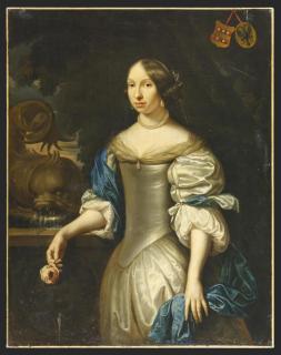 Pieter Nason - Porträt der Maria Sonmans (1654-1680) mit Rose in der Hand