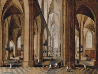 Pieter Neefs I - The interior of a gothic cathedral