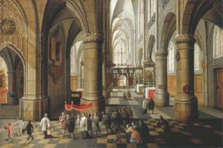Pieter Neefs II - The interior of a Gothic Cathedral