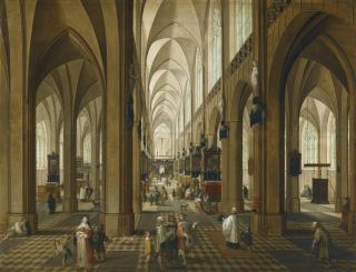 Pieter Neefs The Elder - A View Of The Interior Of Antwerp Cathedral
