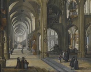 Pieter Neefs The Elder - An Interior Of A Gothic Church, Facing Eastwards
