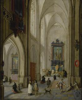 Pieter Neefs the Elder - The Interior Of A Gothic Church