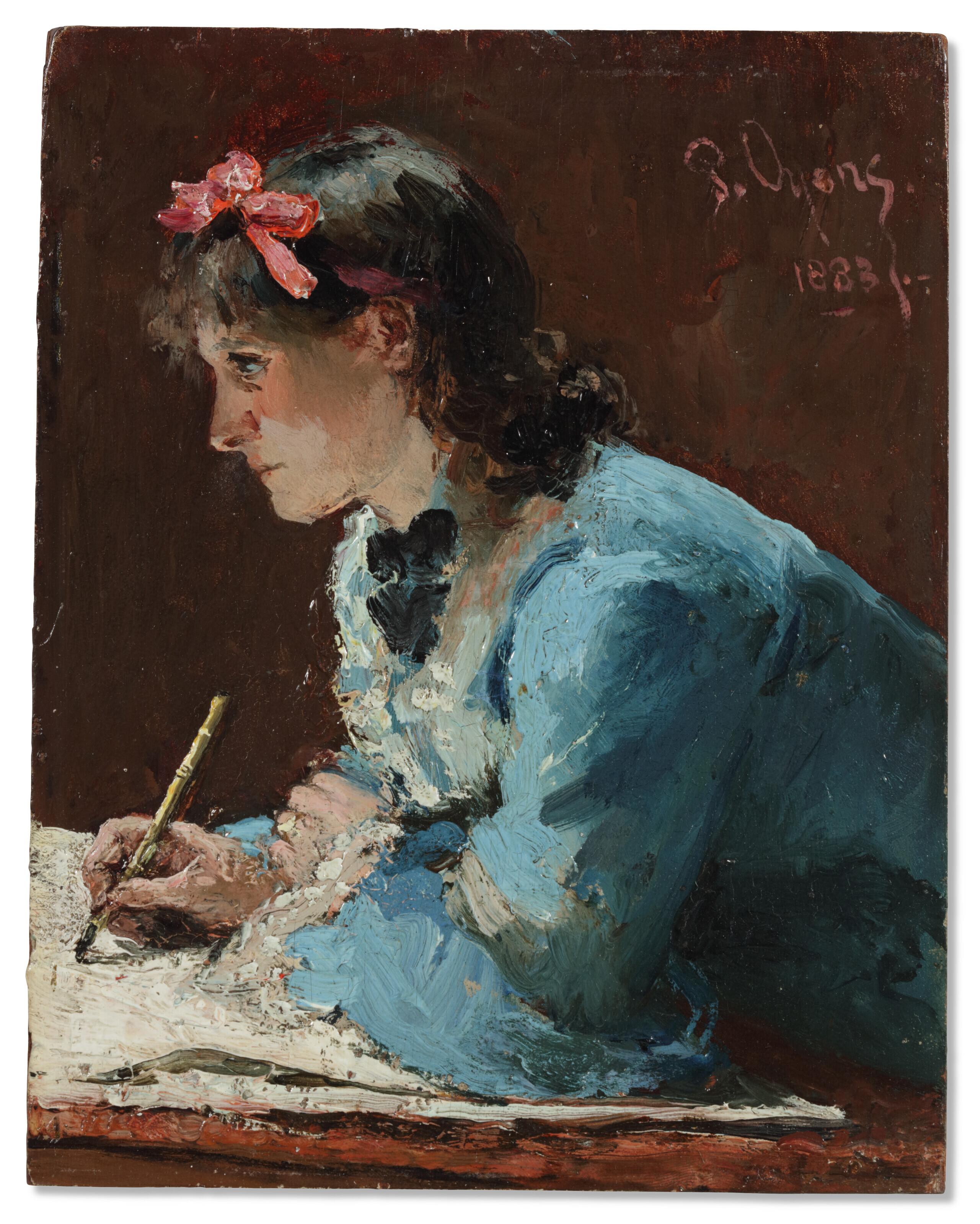 Pieter Oyens - Young lady drawing