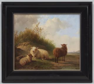 Pieter Plas - Landschaft mit Schafen