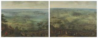 Pieter Snayers - The Siege of Diksmuide; and The Siege of Armentières with a rainbow