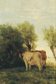 Pieter Stortenbeker - Cattle in a landscape