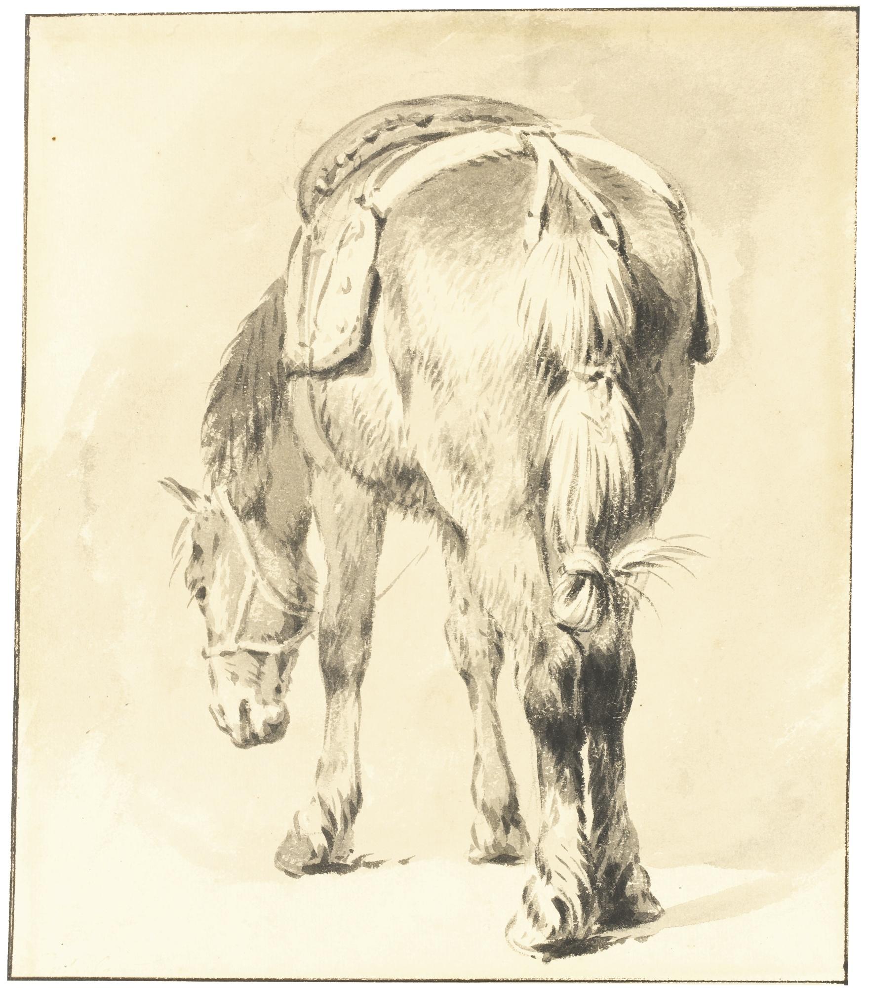 Pieter Van Bloemen - A Saddled Horse, Seen From The Back