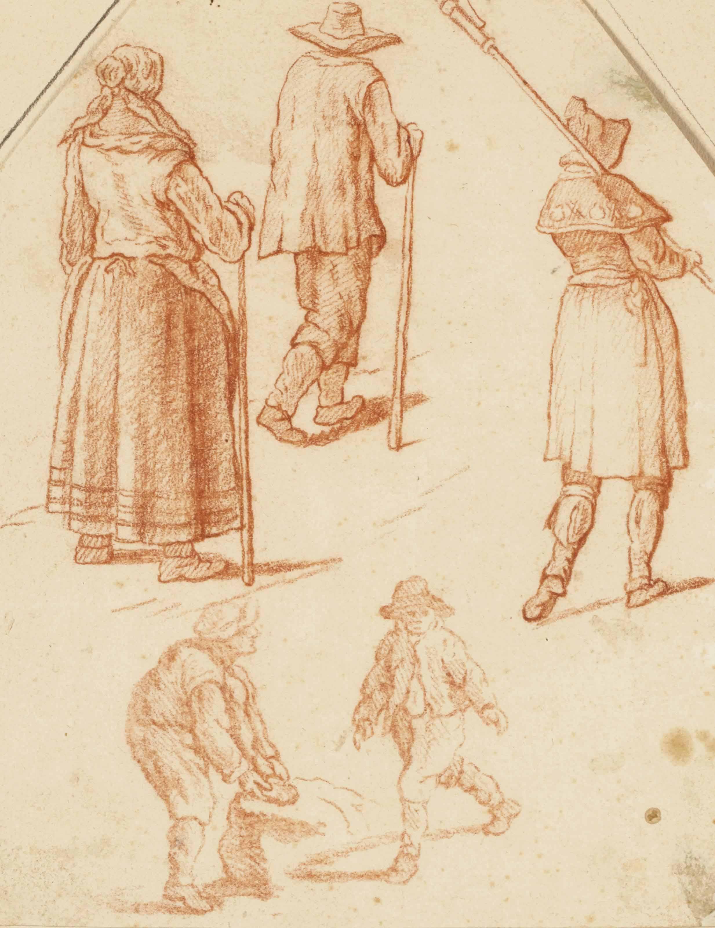 Pieter Van Bloemen - Cinq figures de paysans