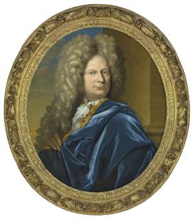 Pieter Van Der Werff - A posthumous portrait of Vincent Paets (1658-1702), bust-length, in a blue velvet cloak