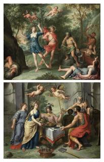 Pieter van Lint - Apollo and Daphne; and An Allegory with Labour being rewarded by Abundance and Peace, witnessed by Minerva and Time