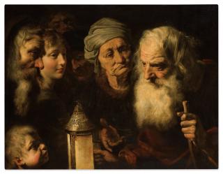 Pieter van Mol - Diogenes with his lantern looking for an honest man