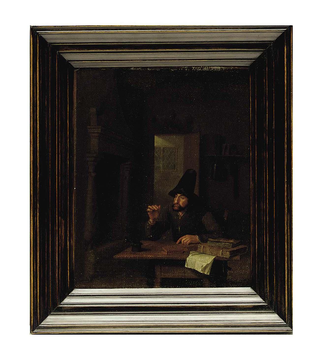 Pieter Verelst - A man weighing his gold